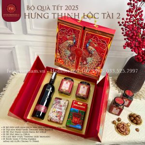 Hộp Quà Tết Hưng Thịnh Lộc Tài 02- Rượu vang Vipra Umbria Vina Rosso nồng độ 13,5% 750ML