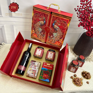 Bộ Hộp Quà Tết Hưng Thịnh Lộc Tài 02 - Set Quà Vang Ý
