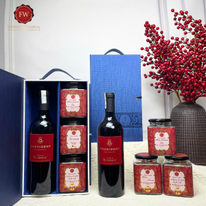 Hộp Quà Tết Phú Quý An Khang- Set quà Vang Pháp hảo hạng