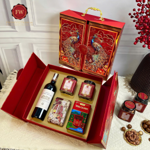 Bộ Hộp Quà Tết Hưng Thịnh Lộc Tài 03- Set quà Vang Pháp